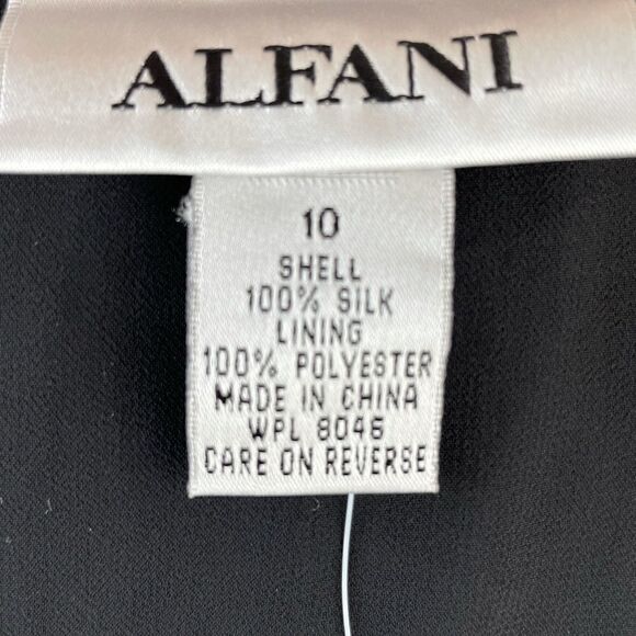 NWT Alfani Black Silk Maxi Skirt Size 10 - Picture 8 of 9